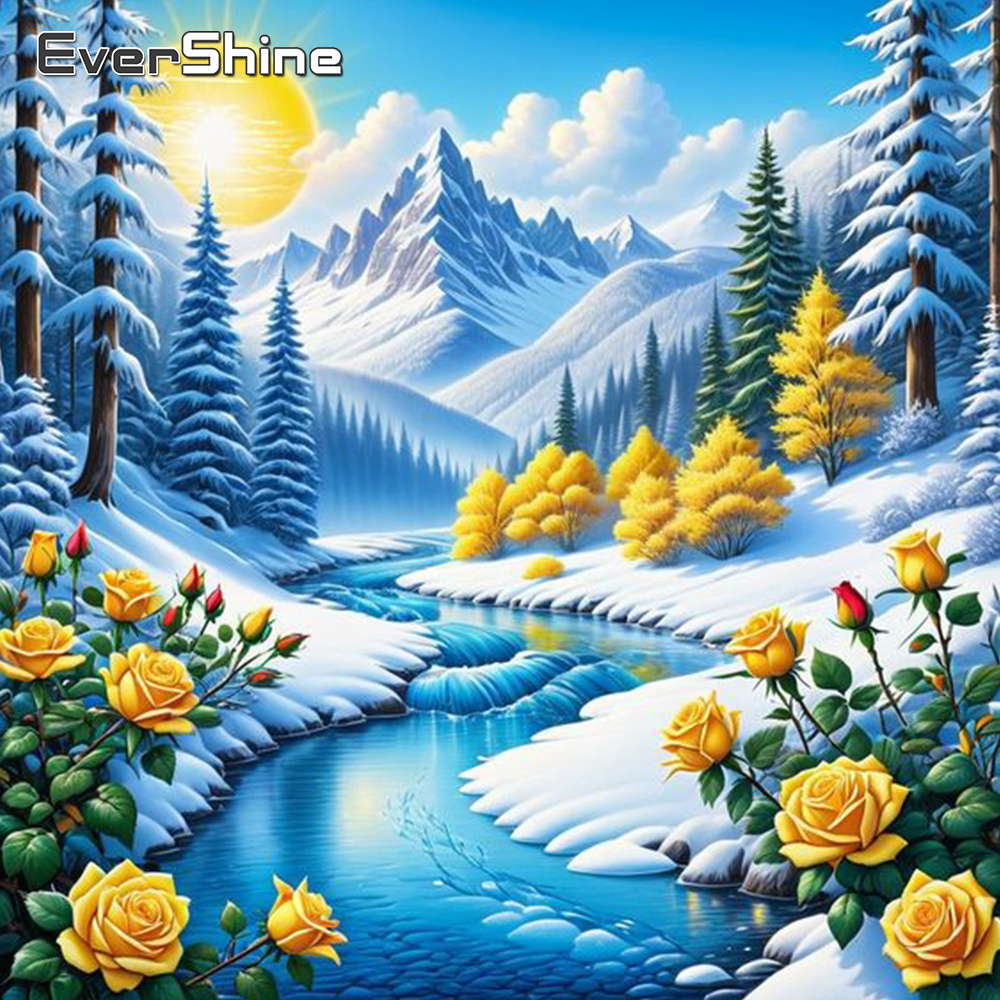 Photo Mosaic Print - Evershine Fluss Diamant Malerei Landschaft Neue